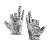 Guantes sin dedos - Guantes de pesca de tela | Accesorios de pescado con pantalla táctil sin dedos | Protector de manos de viento para acampar al aire libre, kayak y remo para senderismo en bicicleta