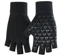 Guantes sin dedos, guantes negros sin dedos, guantes térmicos sin dedos para mujeres, guantes de conducción, guantes sin dedos para hombres y mujeres, guantes antideslizantes para escribir