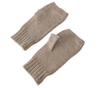 Guantes Sin Dedos Guantes sin costuras for mujer, gruesos, de lana, tejidos con dedos descubiertos y abertura for el pulgar, cálidos for la muñeca, for invierno otoño(Camel)