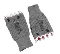 Guantes Sin Dedos Shark - Calentadores De Invierno De 7,48 Pulgadas | Lindo Diseño De Aleta: Las Manoplas De Crochet De Poliéster De 45 G Brindan Comodidad Con Aislamiento Suave Para Correr, Conducir,