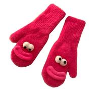 Guantes térmicos cálidos de moda con dibujos animados elegantes para clima frío, invierno, ciclismo, esquí, escalada, guantes peludos para niños y mujeres