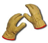 Guantes térmicos de invierno de cuero amarillo forrados de forro polar premium PPE HGV camión dos pares (XL 10)