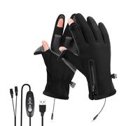 Guantes térmicos de invierno | Manoplas calientes | Guantes recargables USB con 3 niveles de temperatura antiviento antideslizantes para senderismo invernal, para trabajo, ciclismo, esquí, nieve