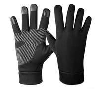 Guantes térmicos de invierno para hombres y mujeres con protección impermeable y resistente al viento, puntas compatibles con pantalla táctil y agarre mejorado para diversas actividades (L, negro)