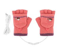 Guantes TÉRMICOS DE Invierno para Mujer con CALEFACCIÓN USB con Almohadillas TÉRMICAS DE Infrarrojos LEJOS ELÁSTICOS Suaves Hechos DE Lana para EL Trabajo Ocio ESQUÍ MECANOGRAFÍA (Mujer GS92)