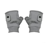 Guantes térmicos eléctricos, 1 par, guantes térmicos de invierno de 360 grados, calefacción ajustable a temperatura, batería de 1800 mAh con diseño de medio dedo, para senderismo, camping, motocicleta