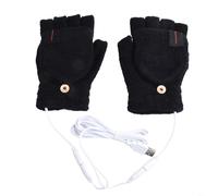 Guantes térmicos eléctricos USB de invierno, diseño de medio dedo para un uso fácil, almohadillas térmicas dobles para máxima calidez, perfectos para actividades en interiores y exteriores (negro)