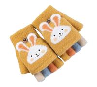 Guantes Termicos Mujer, Guantes para NiñOs Invierno Dedos Gruesos NiñAs Estudiantes Lindos Animados Tejidos CáLidos Guantes con Dedos Abiertos