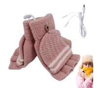 Guantes térmicos para hombre, guantes térmicos por USB, calentadores de manos, ciclismo, esquí, dedo completo y medio, cálidos para hombres y mujeres