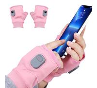 Guantes térmicos sin dedos | Guantes de medio dedo ajustables para pantalla táctil de 3 velocidades con carga USB, eléctricos para mujeres, calentamiento rápido, calentamiento fino, para invierno