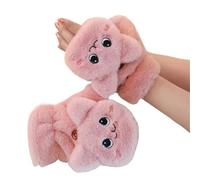 Guantes Térmicos Sin Dedos Women Plush Warm Glove Lovely Rabbit Cat Mittens Flip Fingerless Gloves Thick Flexible Half Finger Winter(Pink)