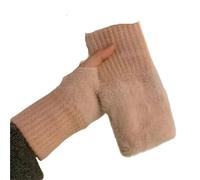 Guantes Térmicos Sin Dedos Women's Cozy Fingerless Gloves Soft Warm Stylish Winter Pure White Hand-Washable Perfect For Cold Weather Casual Wear(Pink)