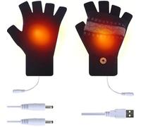Guantes unisex con calefacción USB para mujeres y hombres, guantes de calefacción eléctricos recargables con diseño de medio dedo, compatibles con pantalla táctil, calentadores de manos de invierno