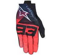 Alpinestars MM93 Reef V2 Guantes de moto, negro-blanco-rojo-azul, tamaño L para Hombres