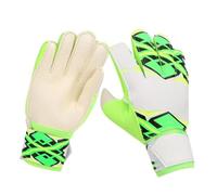 Guantes verdes de portero de fútbol de PU, guantes profesionales de portero con protector de dedos, palma reforzada para un agarre y una absorción de impactos mejorados, malla (Verde nº 8)