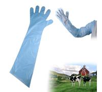 Guantes Veterinarios,Guantes de Inseminación Desechables,Plástico Guante de Inseminación,Guantes Impermeables Transparentes Desechables,Guante Desechable Veterinario,90cm,Azul Claro,30pcs (Azul, 150)