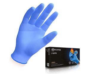 Guanti in nitrile MERCATOR® gogrip Guanti protettivi monouso, privi di rivestimento in polvere, senza lattice, Taglia:L - 50 pezzo, Colore:GoGrip Blue