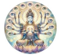 Guanyin de Mil Manos Puzzle Redondo 1000 Piezas animación Rompecabezas Impossible Exclusivo De Amazon para Adultos Y Niños 1000pcs (67.5x67.5cm)