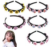 Guanyj - Juego de 5 diademas para niñas con pinzas para el pelo con pinzas, clip para el pelo, ideal para fiestas de niñas, bodas, festivales