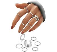 Guanyj Juego de Anillos para Mujeres Y Niñas - 7 Piezas Vintage Bohemio Apilable Midi Simple - Juntas Huecas para Nudillos