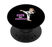 Guapa Pero peligrosa luchadora de kárate PopSockets PopGrip Adhesivo