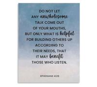 Guard Your Speech Ephesians 4:29 Bible Verse Canvas Wall-Art Holy Scripture Print