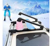 Guarda EsquíS Portaequipajes Deslizante para Esquís y Snowboard con Ventosa, Organizador para Colgar Longboards con Cerradura y Llave, Soportes Extensibles para Barras Transversales Cuadradas(Silver)