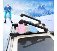 Guarda EsquíS Portaequipajes Deslizante para Esquís y Snowboard con Ventosa, Organizador para Colgar Longboards con Cerradura y Llave, Soportes Extensibles para Barras Transversales Cuadradas(Black)