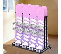 Guarda EsquíS Portaesquís Móvil para Interiores, Soporte Independiente para Guardar Equipos de Esquí para Longboard, Estante de Exhibición de Monopatines para Garaje, Fácil(Holds 8 pcs (4 Pair))