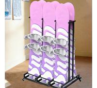 Guarda EsquíS Portaesquís Móvil para Interiores, Soporte Independiente para Guardar Equipos de Esquí para Longboard, Estante de Exhibición de Monopatines para Garaje, Fácil(Holds 6 pcs (3 Pair))