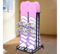 Guarda EsquíS Portaesquís Móvil para Interiores, Soporte Independiente para Guardar Equipos de Esquí para Longboard, Estante de Exhibición de Monopatines para Garaje, Fácil(Holds 4 pcs (2 Pair))