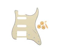 Guarda para guitarra estilo ST Fleor SSH con perillas de control de volumen y tono 2T1V, pastillas de guitarra para guitarra eléctrica, 3 ply, cream