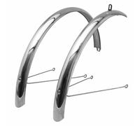 Guardabarros city-vtc tringles 28" p2r inox plata 50mm (par) incluye juego de tr