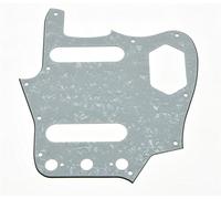 Guardabarros con laminado efecto rayado y estilo vintage de Kaish para guitarra Fender Jaguar modelo estadounidense, en color blanco perla