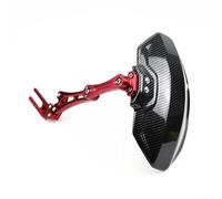 Guardabarros de aleación de aluminio para motocicletas, con plástico impreso de fibra de carbono para un aspecto elegante y una protección fiable (rojo)