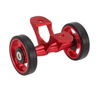 Guardabarros de bicicleta Easywheel para bicicletas plegables Dahon, reemplazo de ruedas traseras de doble rodillo, aleación de aluminio con neumático de goma, rotación estable y (Roja)