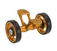 Guardabarros de bicicleta Easywheel para bicicletas plegables Dahon, reemplazo de ruedas traseras de doble rodillo, aleación de aluminio con neumático de goma, rotación estable y (Oro)