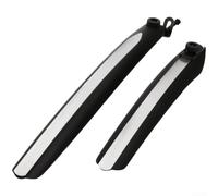 Guardabarros de bicicleta para bicicleta de carretera plegable 700C de 20 pulgadas, plástico negro con tiras reflectantes, fácil de instalar, sin herramientas, protectores de rueda delantera y trasera