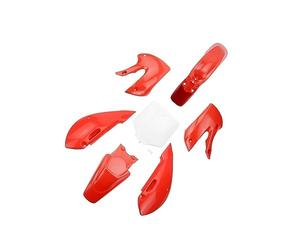 guardabarros de motocicleta Kit de guardabarros y placa matrícula plástico para motocicleta Dirt Bike DRZ110 2003 2004 2005 RM65(Rojo)