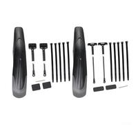 Guardabarros delantero Plus trasero para bicicleta de montaña de 24 a 29 pulgadas - Guardabarros de liberación rápida, construcción de pppet transportable, montaje simple, negro (juego de 2 piezas)