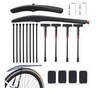 Guardabarros Para Bicicleta De Montaña - Accesorios Seguros De Varilla De Extension Ajustable,Kit De Guardabarros Para Bicicleta,Para Ciclismo En Montaña Y Carretera Desplazamiento Lluvioso Barroso Ex