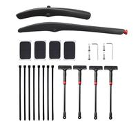 Guardabarros Para Ciclismo | Cubierta Segura Con Varilla De Extensión Ajustable,Kit De Guardabarros Trasero Para Bicicleta | Para Montana Carretera Desplazamiento Senderos Lluvioso Fangoso Ciclismo