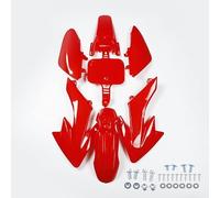 Guardabarros Plástico Motocicleta para Xr50 para Crf50/70/90/110/125cc Pit Dirt Bike, Cubierta De Placa Matrícula, Juego Carenado, Kit Carrocería Guardabarros Protector Extensión(Rojo,A)