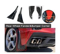 Guardabarros trasero compatible con Chevrolet Corvette C7 2014-2019 Stingray (sin carrocería ancha), color negro brillante, accesorios para coche, color negro mate.(Carbon fiber Look)