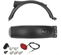 Guardabarros trasero integrado con gancho y montaje de luz trasera para scooters eléctricos, guardabarros de metal, accesorio de seguridad nocturna, negro (B)