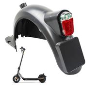 Guardabarros trasero para bicicleta eléctrica, piezas de scooter eléctrico ABS | Negro IPX4 impermeable, dispositivo de luz trasera de alto brillo, accesorio de soporte de matrícula para bicicletas