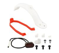 Guardabarros trasero para patinete eléctrico, soporte para guardabarros trasero con luz trasera/tornillos/luz trasera LED, guardabarros trasero compatible con patinete M365 (blanco)