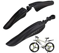 Guardabarros universal de PVC negro para bicicleta, guardabarros delanteros | Material de PVC, tamaño universal, guardabarros delanteros y traseros, instalación sin herramientas, soportes ajustables