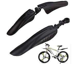 Guardabarros universal de PVC negro para bicicleta, guardabarros delanteros | Material de PVC, tamaño universal, guardabarros delanteros y traseros, instalación sin herramientas, soportes ajustables