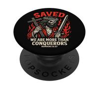 Guardado Christian Gothic Christcore Romanos 8:37 Verso de la Biblia PopSockets PopGrip Adhesivo